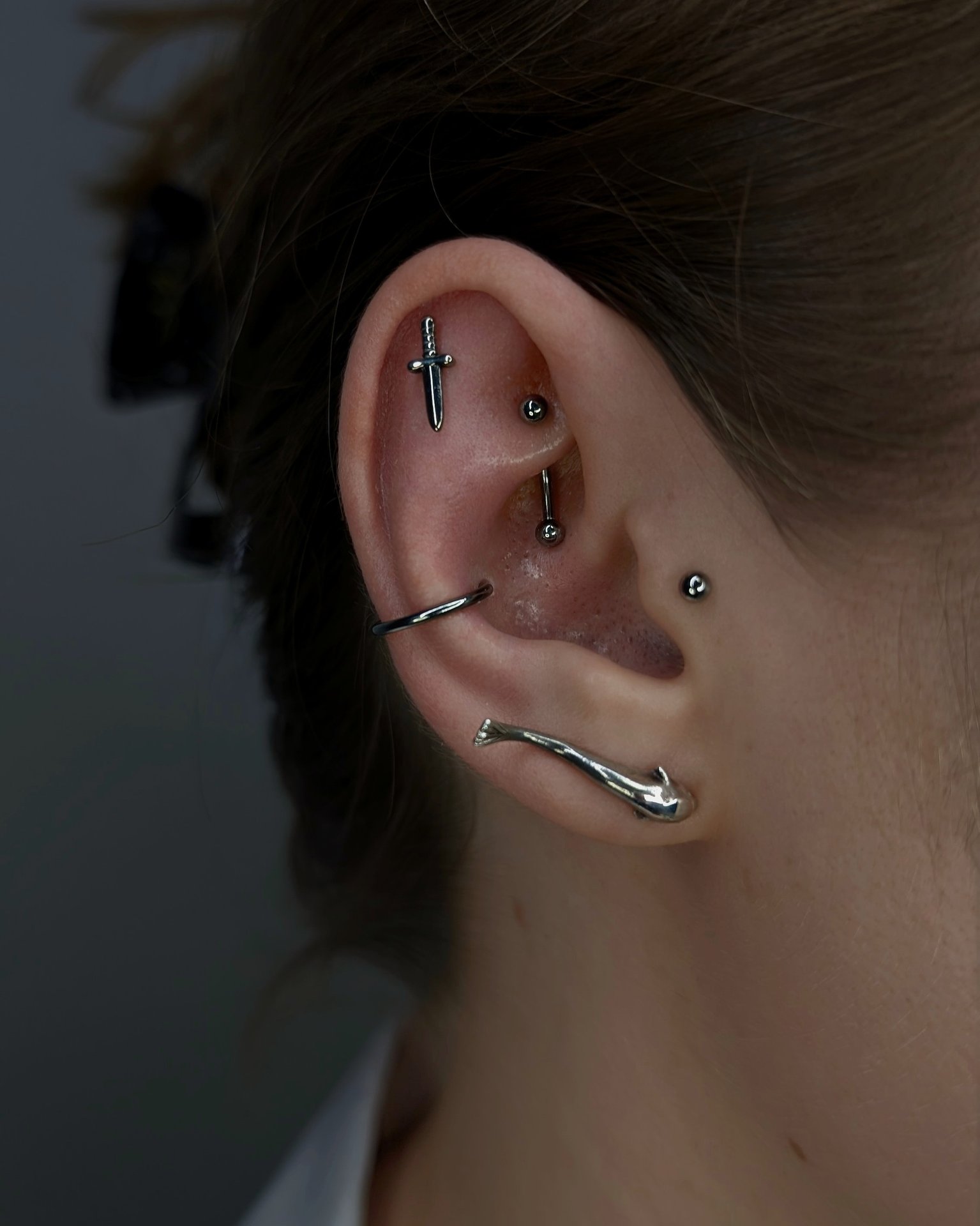 Kolczyk tragus z tytanu chirurgicznego ASTM F136 - model 15